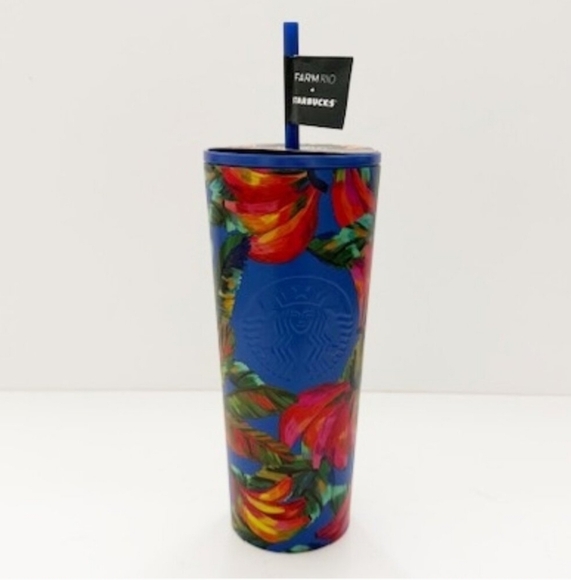 Starbucks Farm Rio Summer 2025 Red Blue Banana Cup Tumbler Venti 24 oz NWT - Picture 1 of 6